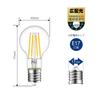 LVWIT LED Filament Bulb, E17 Base, High Brightness, 600LM, Clear, Chandelier Bulb, 2700K Warm White, Edison Lamp, 6-Pack
