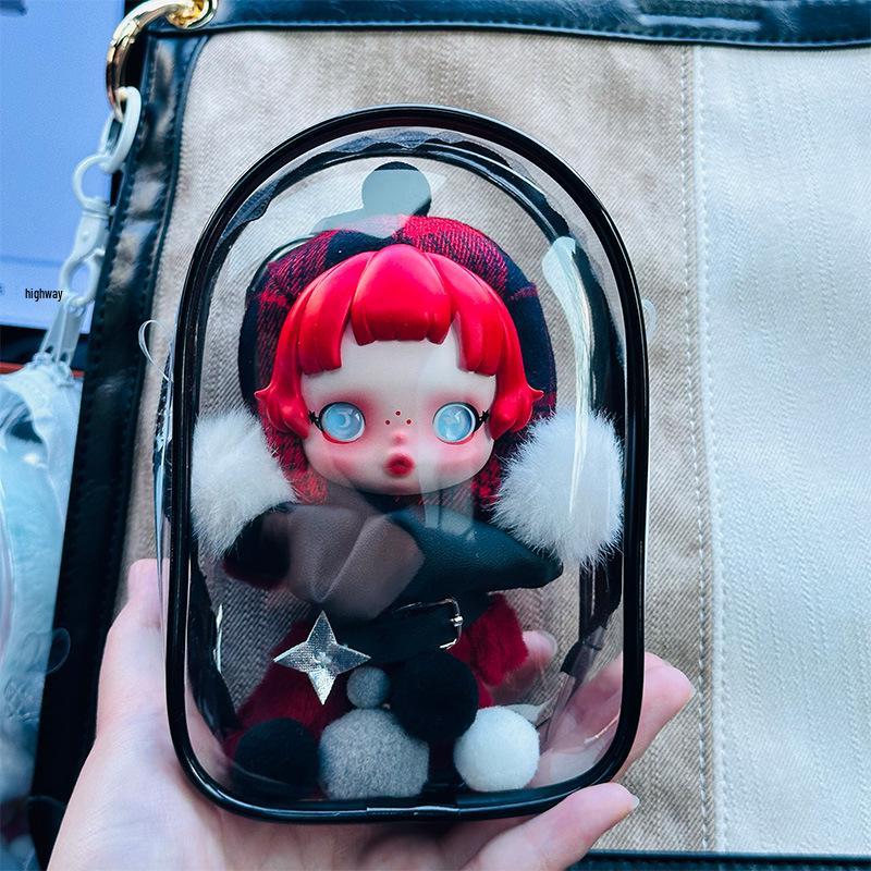 SP Winter Sonata Labubu Stroller Bag: 15cm Cotton Doll Protective Ita Case