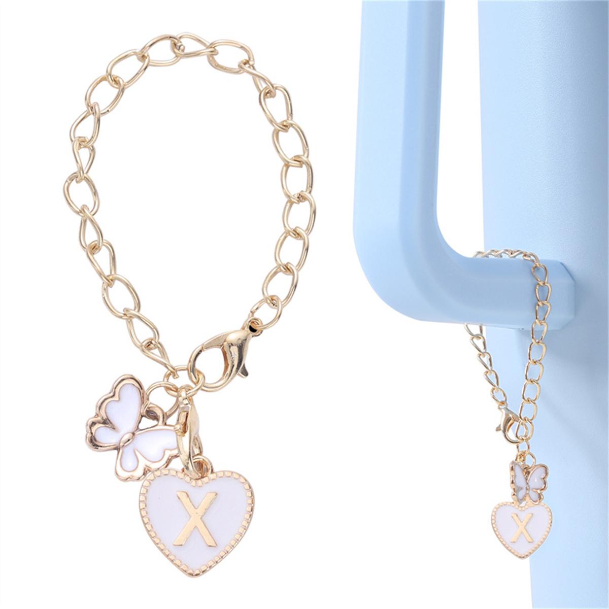 

Брелок с подвеской в виде 26 начальных букв для женщин, минималистичный, с белой эмалью, с сердечком, бабочкой, с буквой AZ, брелок с буквой AZ, украшения на день рождения