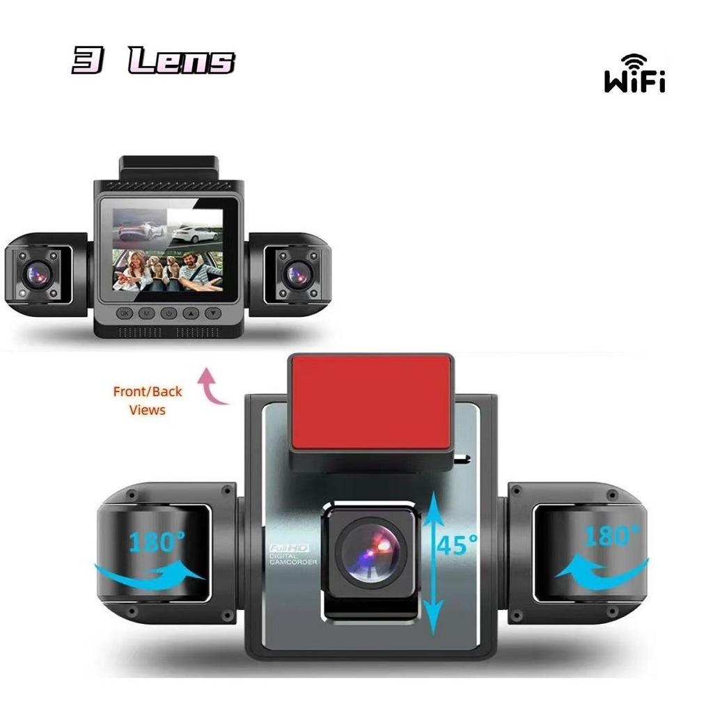 3/4 Channel WIFI Dash Camera Front and Rear Inside 1080P Driving Video Recorder With Night Vision G-sensor Car Camera For Cars