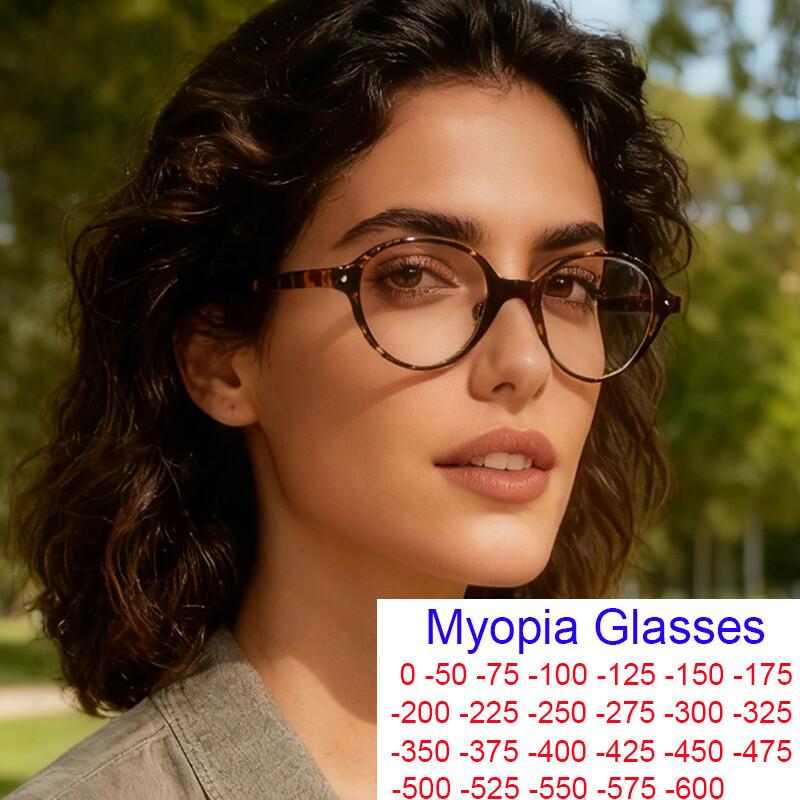Sexy Leopard FramesTrendy Blue Light Protection Glasses New Vintage Japanese Style Small Oval Diopter Myopia Glasses