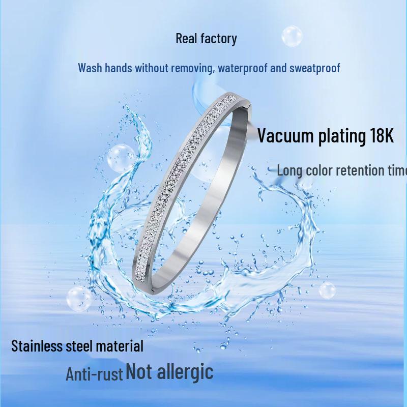 High-End Colorfast Titanium Steel Bracelet for Girls - Elegant, Durable Stainless Steel Jewelry