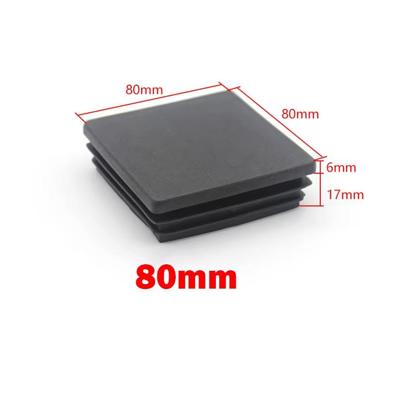 Square Plastic Black Blanking End Caps 13x13mm-120x120mm Inner Plug Cap Furniture Leg Tube Pipe Inserts Plugs Decorative Dust