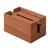 Walnut Wood Tissue Box Refillable Solid Holder with Raised Side Supports for Living
