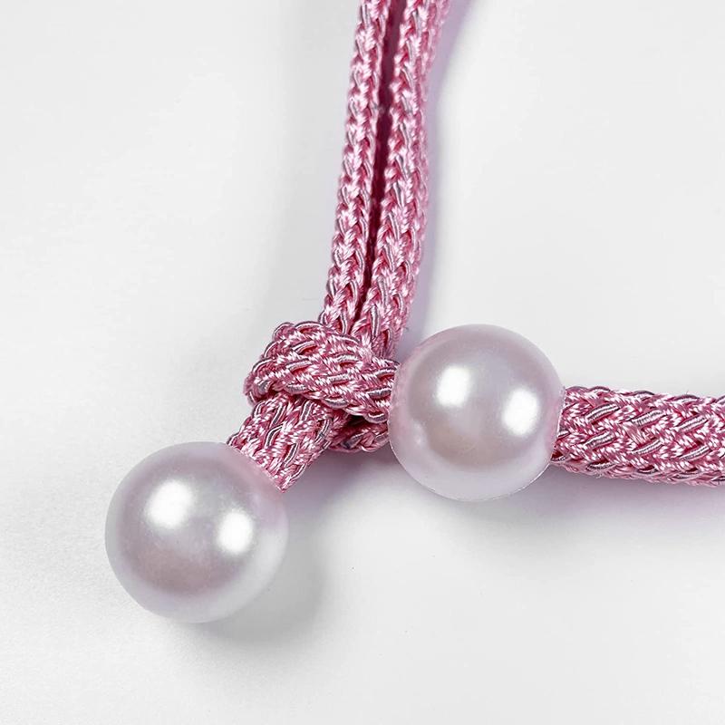 Curtain Tiebacks Decorative Small Pearl Curtain Ties Backs Adujustable Drapery Holdbacks for Home Office Patio Balcony Windows