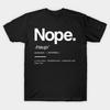 Asian Size Men Black Print T-shirt Nope No-Cut Print Cotton Tshirt