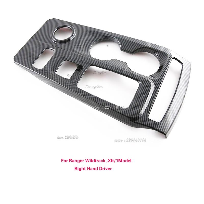 For Ford Ranger 2024 2025 ABS Carbon Fiber Center Console Gear Shift Panel Decoration Cover Stickers Trim Car Accessories