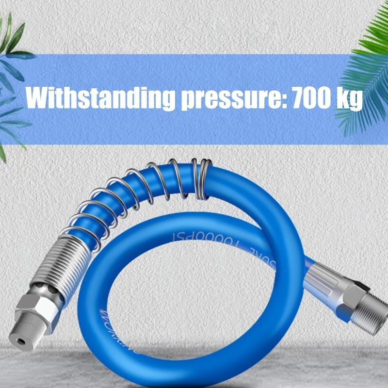 2PCS Flexible Grease Guns Hose 10000PSI Oil Resistant Design Quick Connects Coupler For Industrial Applications Tool