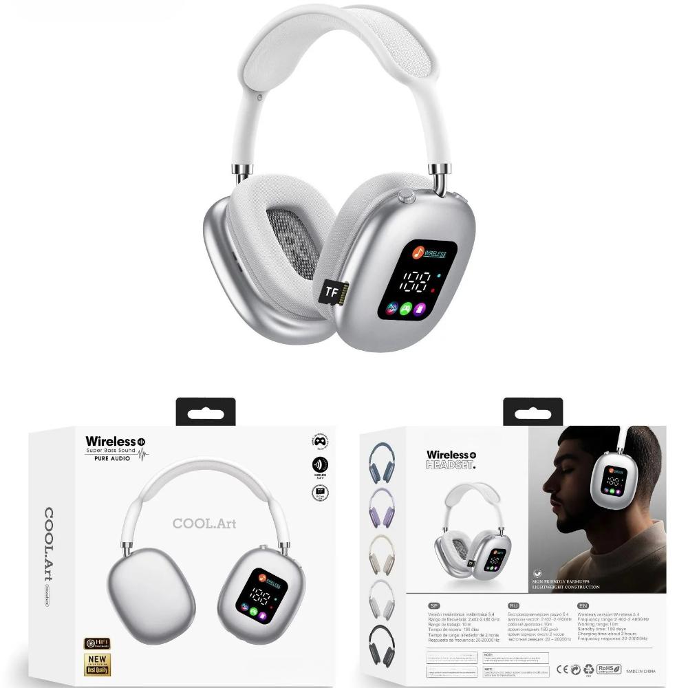 Head-mounted Touch Screen Earphones Digital Display Screen Noise Cancellation Casque Bluetooth Headphones