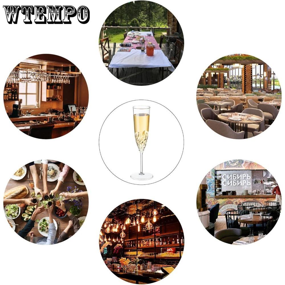 8pcs Plastic Champagne Flutes Shatterproof Reusable Fancy Crystal Clear Champagne Glasses 4 Oz Acrylic Unbreakable Wine Glasses Bar Goblets