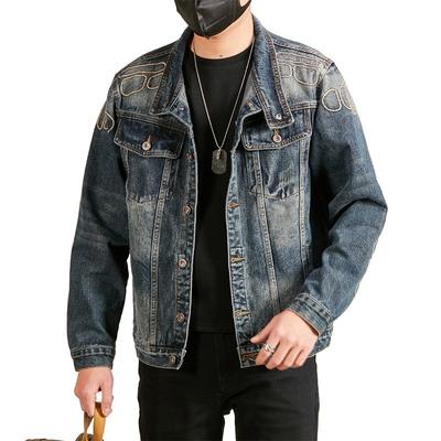 Nova Jaqueta Jeans Masculina Gola Lapela Casual Jaqueta Masculina Bordada Bonita Top