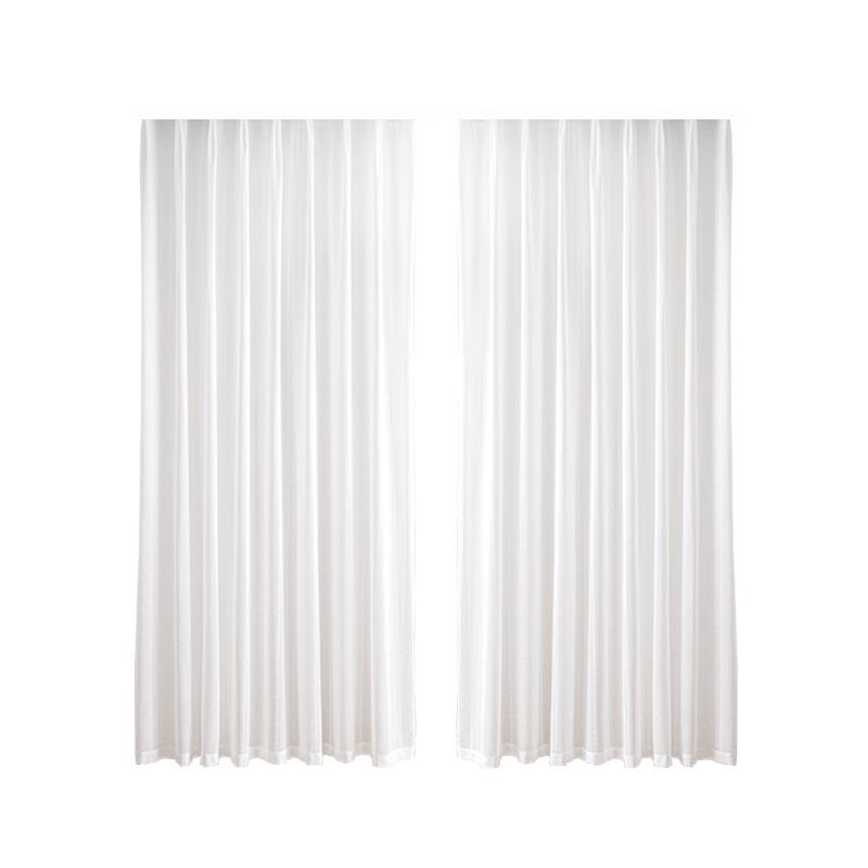 2026 Modern Style Sheer Gauze Curtains - Light-Filtering, Privacy-Safe, Sun Protection for Living Room, Bay, and Balcony Windows, White