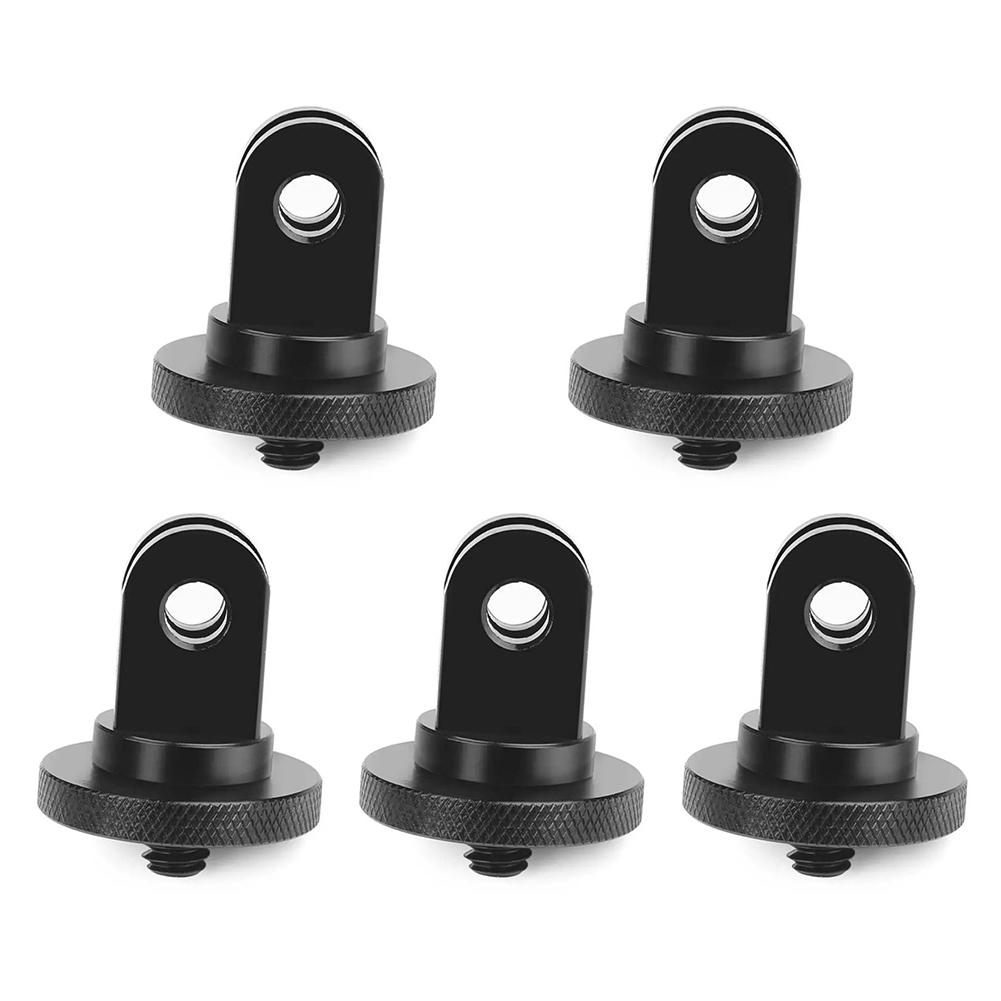 

5pcs Aluminum Alloy 1/4 Inch Screw Camera Tripod Adapter Tripod Mount Adapter for GoPro Hero/Sony/Insta360 X3 Camera Accessories чорний