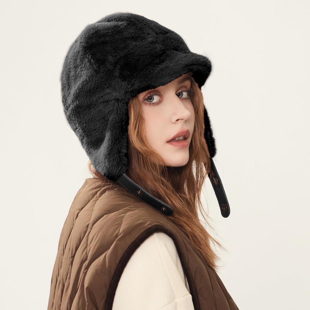 Croogo Pilot Cap with Ear Cold and Perfect for Russian Cute Flight Perfect for Shoveling and Outdoor Men and Women Flaps, Windproof, Winter, Hat,
