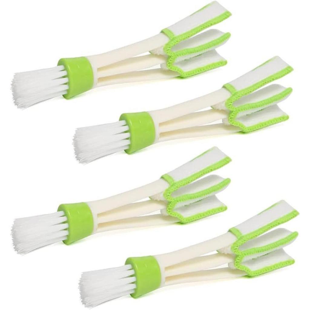 Removable Washable Dusting and Slit Cleaning Brush Set for Air Conditioner Vents, Blinds, and Windows
