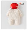Autumn Winter Newborn Bodysuit: Thick Quilted Red Jumpsuit, Ideal for New Year and Visits