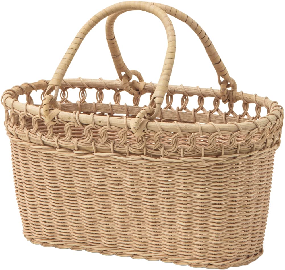 

POSH LIVING Rattan Basket, Natural, Size: Approx. W30 D14 H27 11662