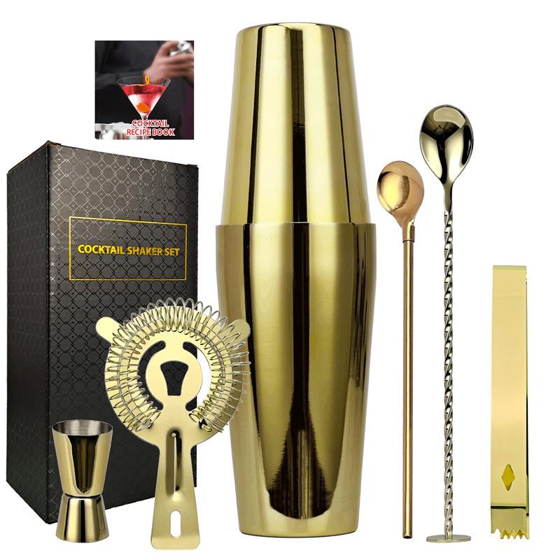 Stainless Steel Boston Shaker Bartender Pot With Bottom Bar Rose Gold Bartender Shaker Tool