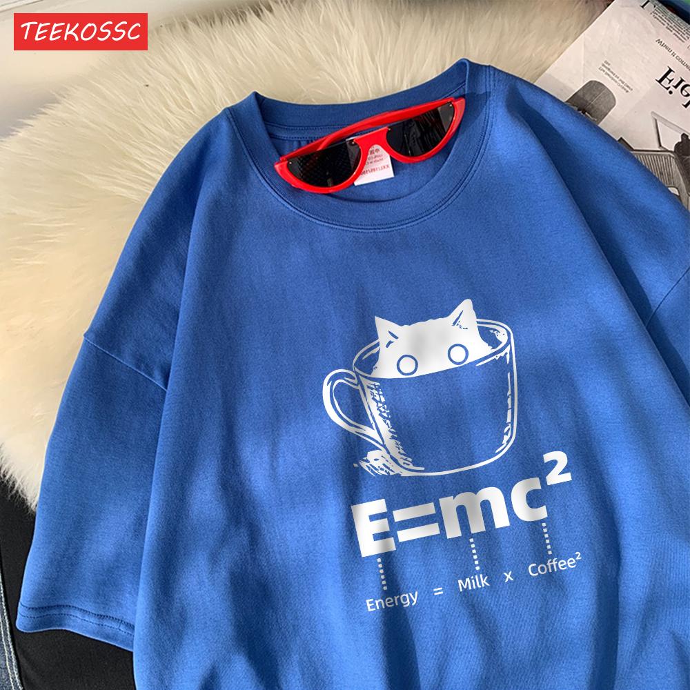 A Cup Of Kitten Is Equivalent To A Lattecotton Women TShirts Cartoons Prints Tops Soft ONeck Oversize T Shirt Summer Clothes