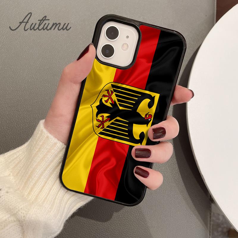 Germany Flag National Emblem Phone Case for iPhone 11 12 13 14 Pro Max Mini X XR XS SE 2020 6S 7 8 Plus Galaxy S21 S22 Shell
