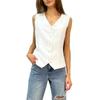 Neuer Sommer V-Ausschnitt Ärmelloser Blazer Cardigan Top Weste Damen Stil