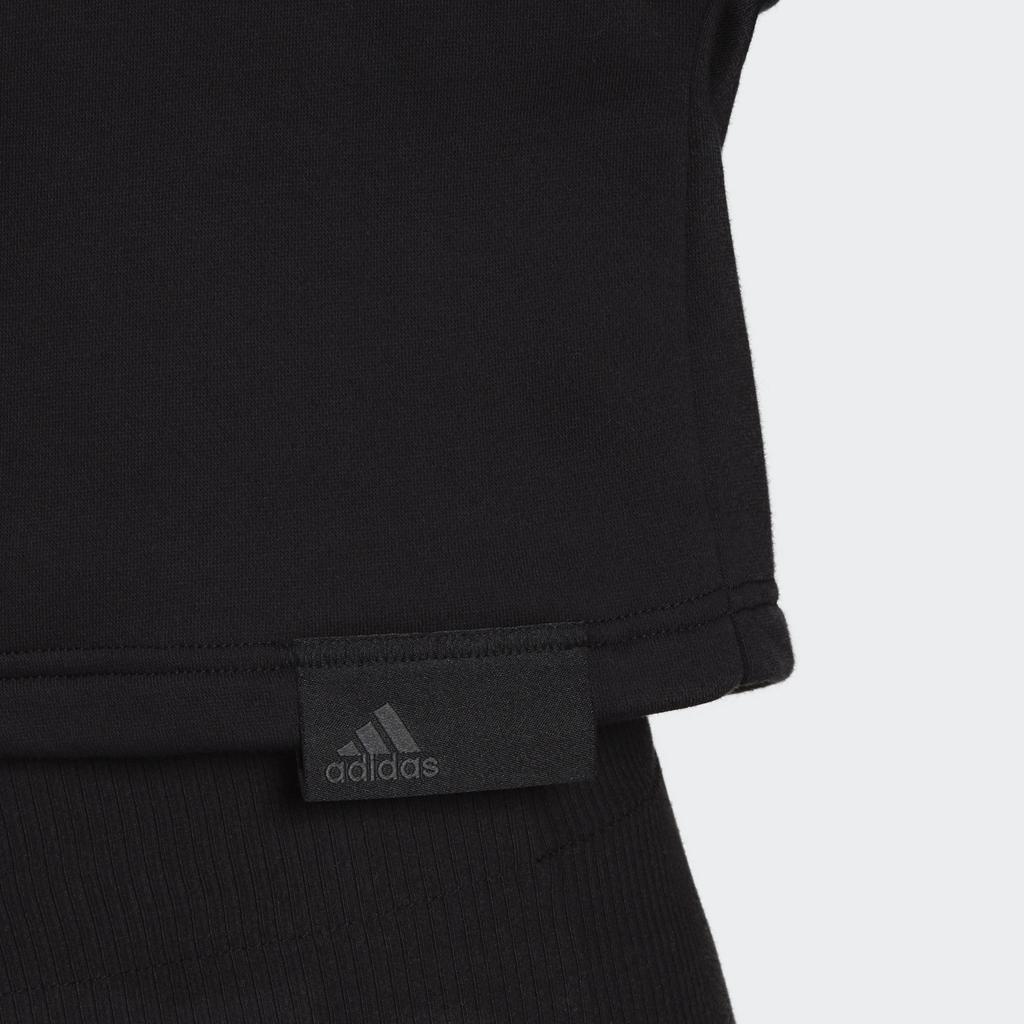 Adidas Solid Color Hollow Back Round Neck Long Sleeve Sweatshirt Women tops Black H48486