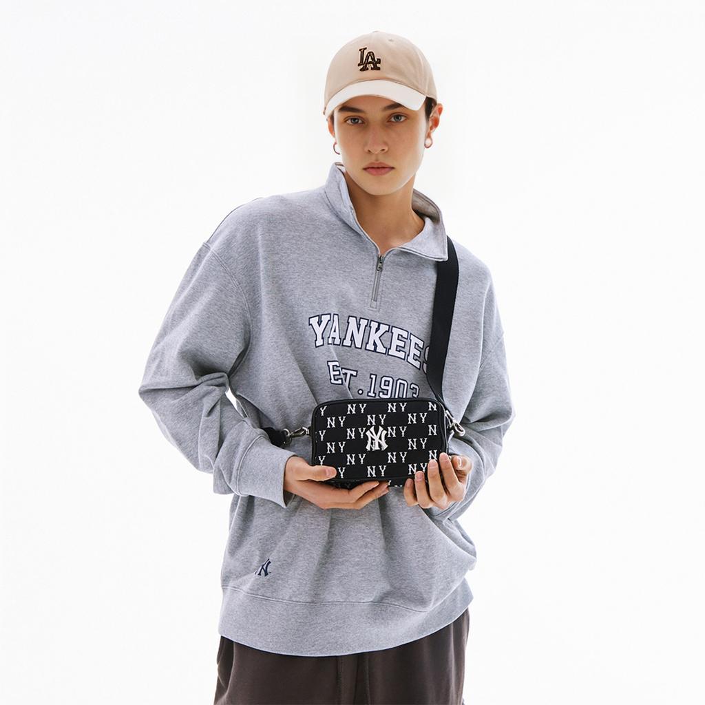 New MLB Cotton And Polyester Blend One Shoulder Handbag Crossbody Bag Regular Unisex Black 3ACRS014N-50BKS