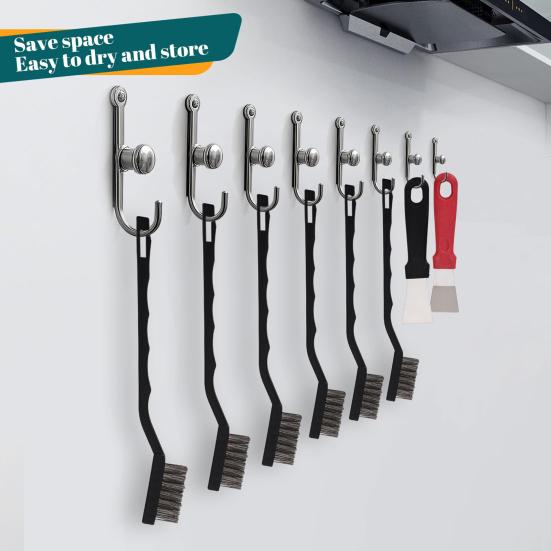 

22Pcs/Set Wire Brush Ergonomic Handle Stainless Steel Bristle Brush Rust Removal Cleaning Metal Parts Cleaning Tool A