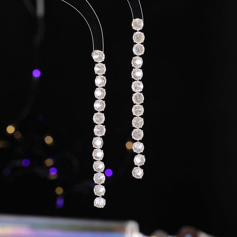Women's Light Luxury Design Elegant Long Gradient Tassel Earrings Fashionable And Versatile Niche Design Earrings