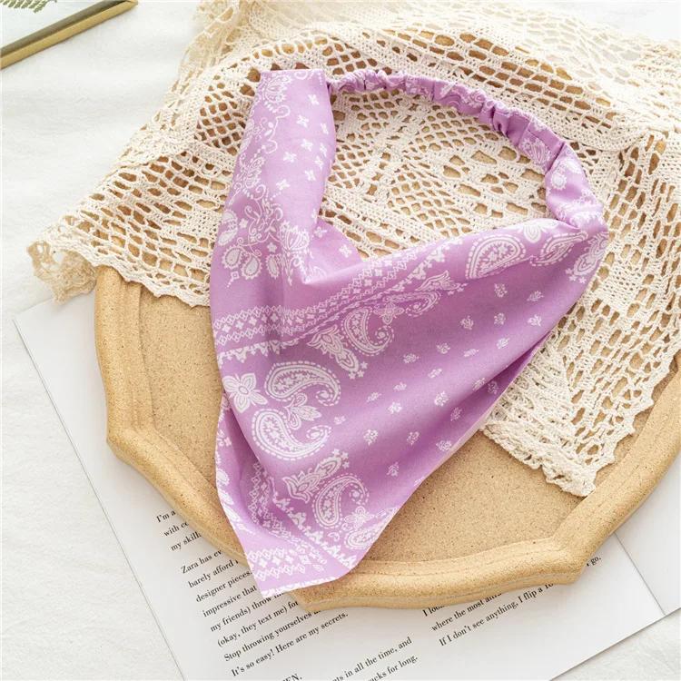 Bohemia Women Bandana Hair Scarf Summer Vintage Printted Chiffon Head Scarf Elastic Hair Bands Headwear Turban Femme