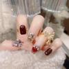 Cute Japanese Cat Eye Short Handmade False Nails Nail Art Stickers