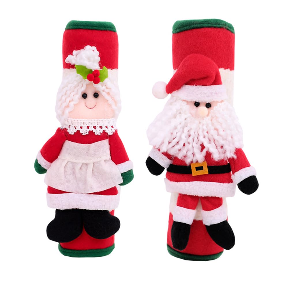 

2-Pack Festive Christmas Fridge Handle Covers, Holiday Kitchen Appliance Decor, Easy Install Santa Theme Home Accents