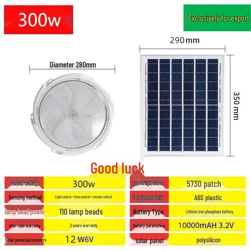 Cross-Border Solar LED Ceiling & Street Light for Indoor & Courtyard