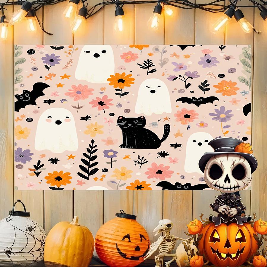 Cute Pink Halloween Background Cloth Hanging Cloth Bedroom Bedside Decorative Wall Cloth Rental Dormitory Tapestry