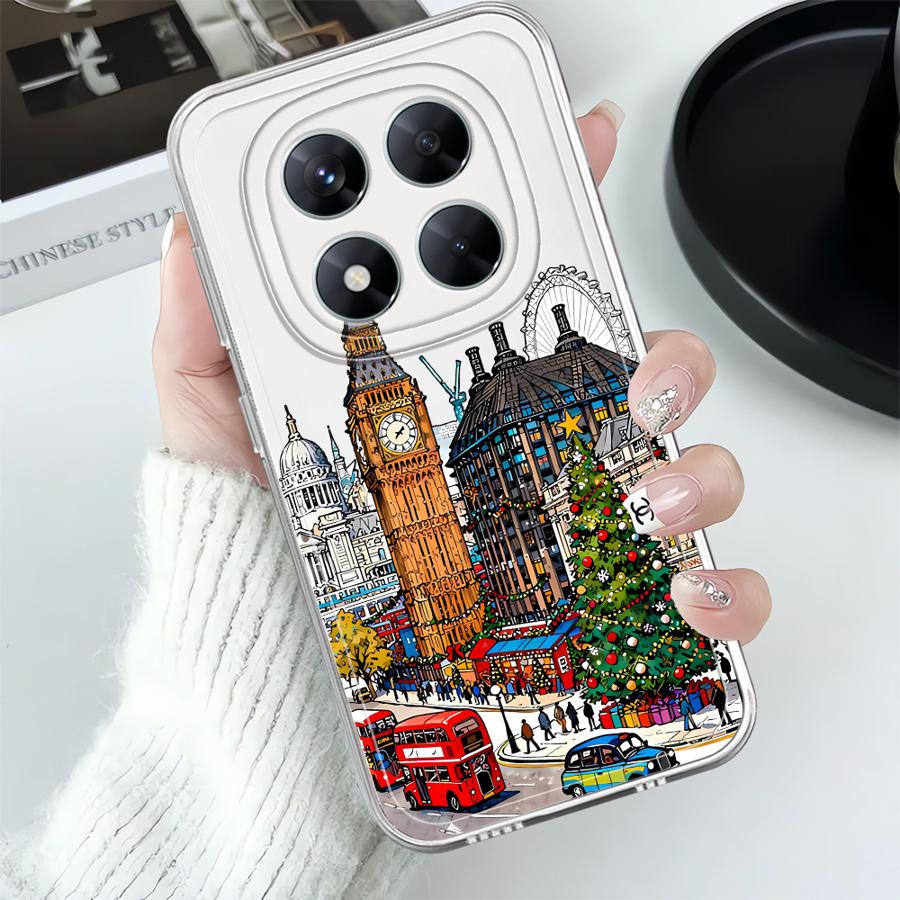 Winter Village Christmas Soft Phone Cover Case for Xiaomi Redmi Note 14 Pro Plus 9 10 14C 12S 10S Note 13 A4 12 11S 13C 11