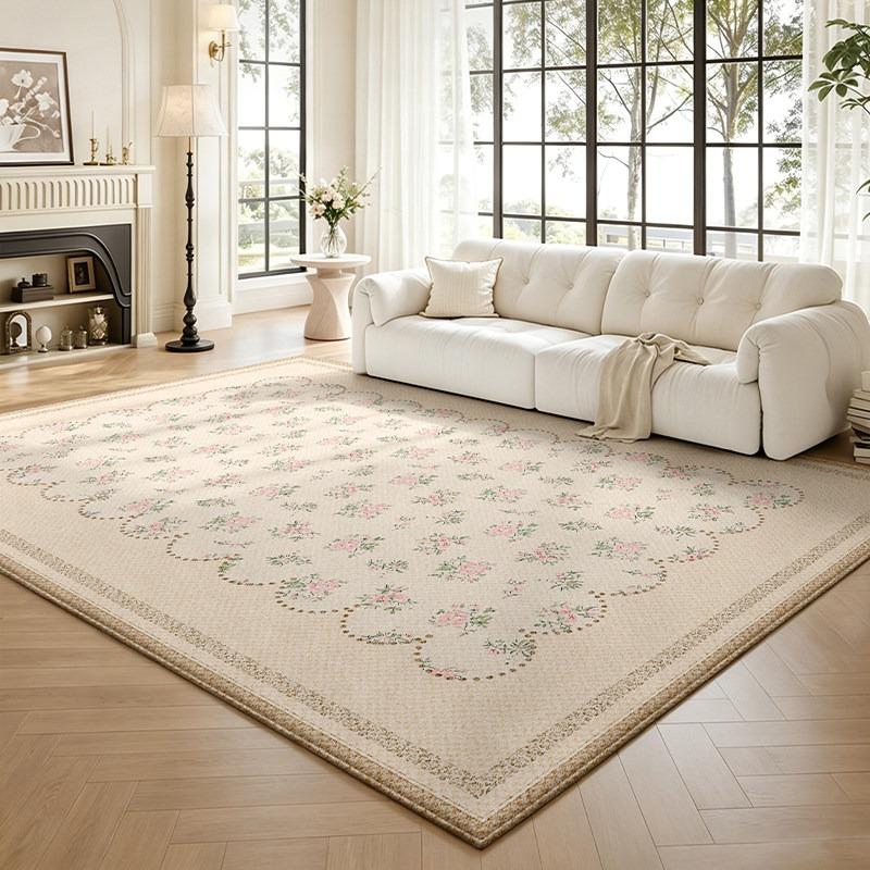 Wabi-sabi Style Floral Living Room Carpet Large Area Floor Mat Soft Short Plush Rug Bedroom Rugs Home Decoration Alfombra Salón