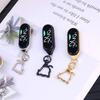 Electronic Hanging Watch Digital Display LED Watch Keychain Pocket Watch  Kids Adults