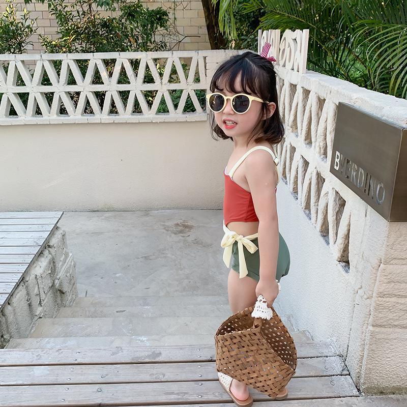 1-3 Year Old Girls' Korean Cut-Out One-Piece Swimsuit