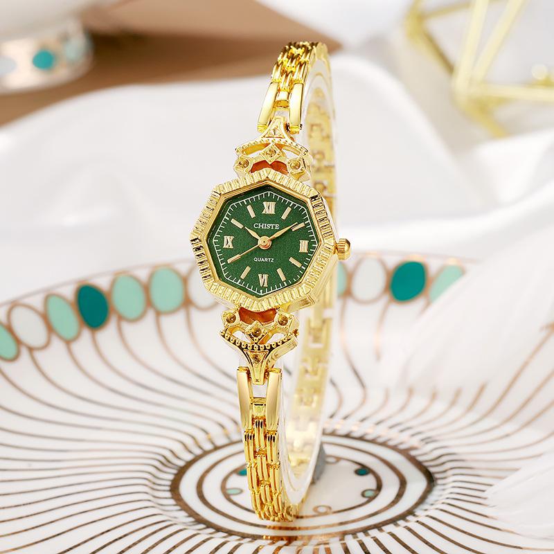 

Новые Модные Персонализированные Простые Часы Набор Женские Часы Бабочка Цифровой Ремешок Модные Часы золотой/зелёный