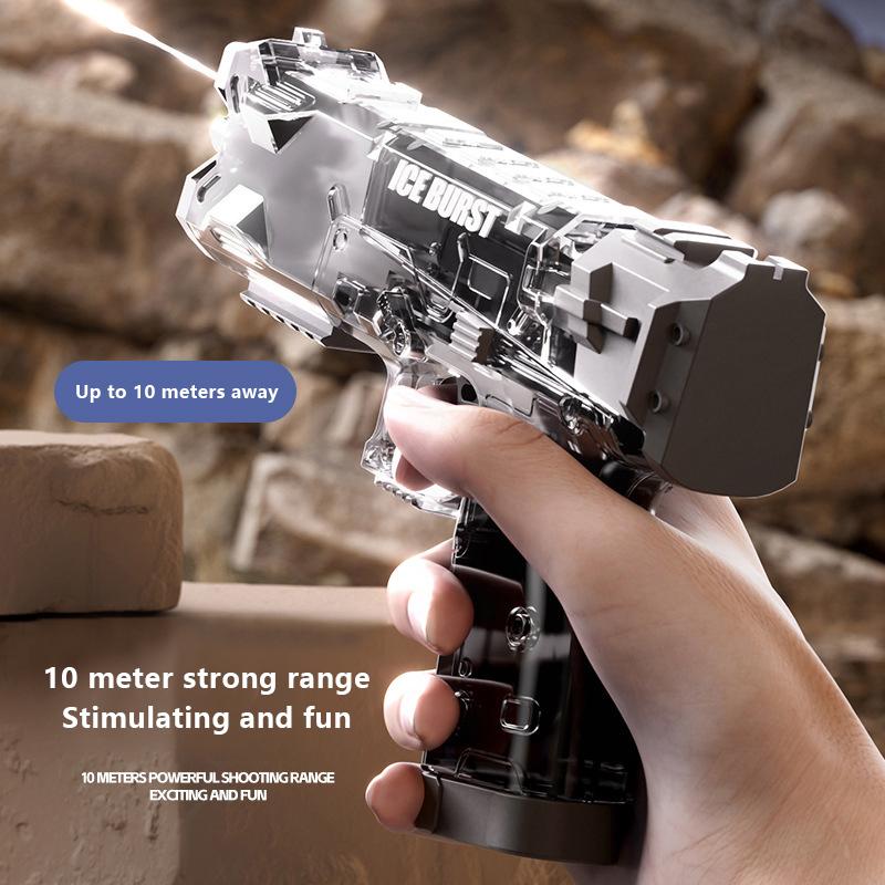 Summer Transparent Cool Outdoor Water Gun Toy Manual Burst Water Gun Automatic Back Boring Desert Eagle Pistol Water Toy Gun