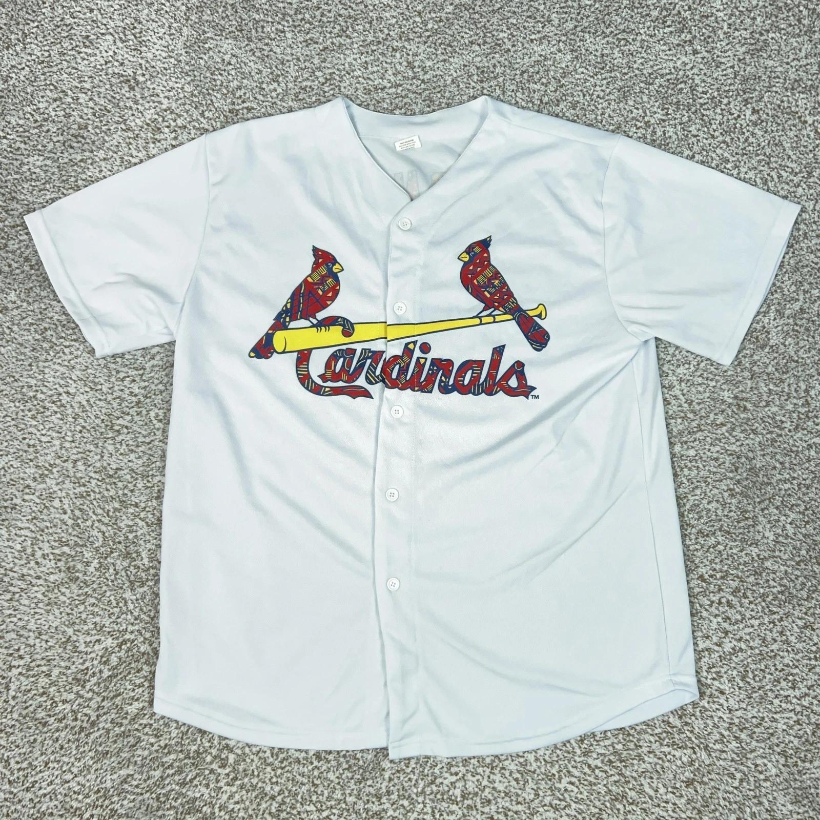 St Louis Cardinals Jersey Mens XL White MLB Baseball Cardinals Button Up Wong 16 S