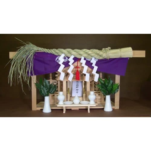 Shimenawa for Shinto Altar, 2 Shaku (60cm), with Gohei (sacred Wand) Made from Unpicked Straw