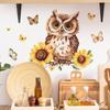 Fun-f159 Fensteraufkleber mit Cartoon-Eule, für Glastüren und Fenster, für Schlafzimmer, Wohnzimmer, Haus, Landschaftsbau