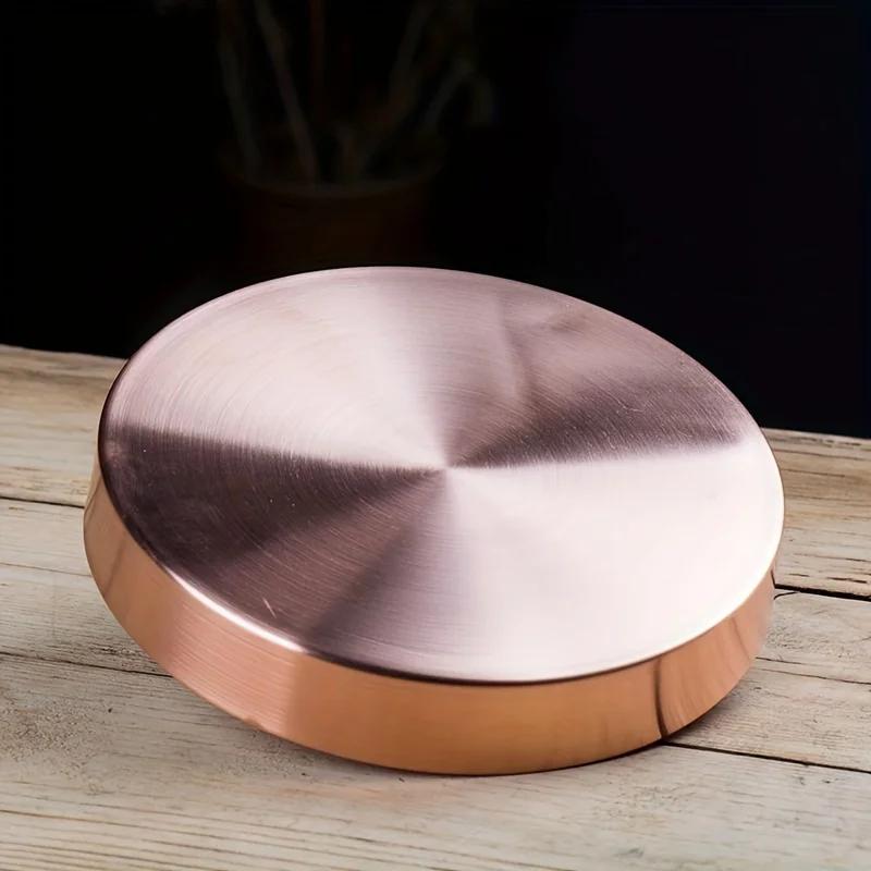 Buddhism Copper Manza Plate Auspicious Polishing Tantra Dish Buddhist 4.33 inch Tray Desktop Auspicious Altar Home Gift Decorati
