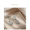 Korean Style Light Luxury Four Leaf Flower Zircon Inlaid Necklace And Earrings Set For Women