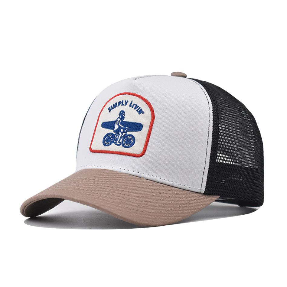 Berretti da camionista multicolore ispirati al surf con retro in rete traspirante, berretto da baseball per uomo e donna