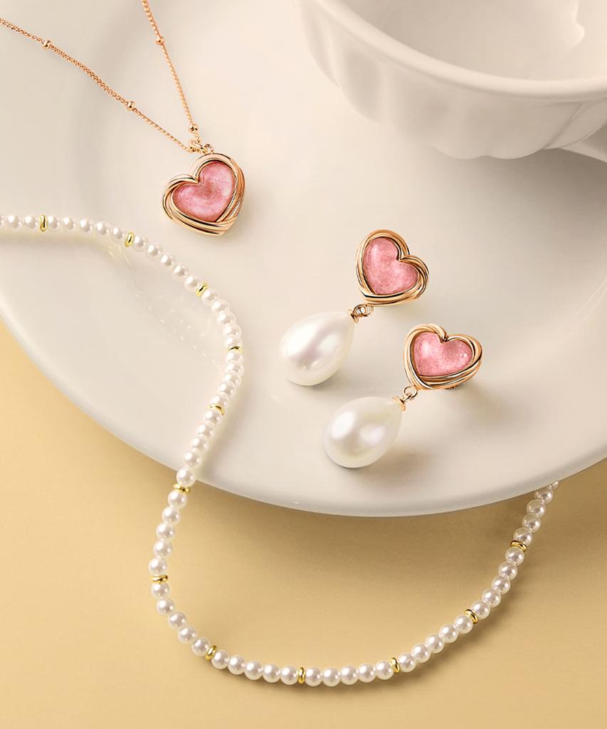 Lola Rose Cookie Heart Rhodonite Point Women'S Necklace