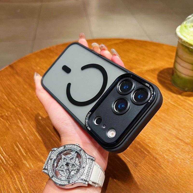 Applicable to iPhone17Promax transparent magnetic mobile phone case Apple 16 metal eagle eye lens all-inclusive protective case