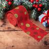 5Yards Round Dot Burlap Ribbon With Wire Edges For Christmas Tree Decorations Crafts Gift Wrapping