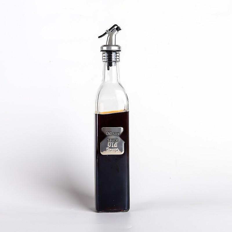Leak-Proof Glass Oil Bottle - Kitchen Seasoning Container for Soy Sauce, Vinegar, or Wine, Customizable with Logo